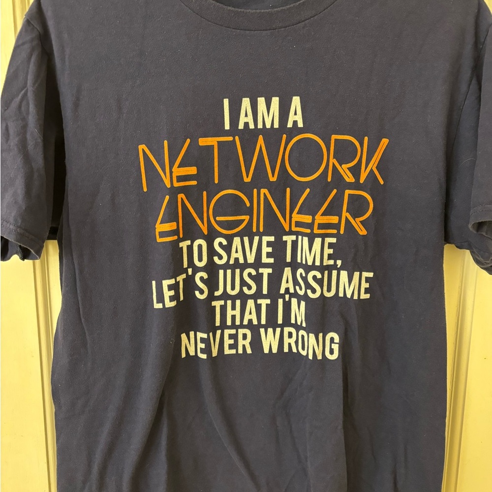 Network Engineer T-Shirt - Black and Orange